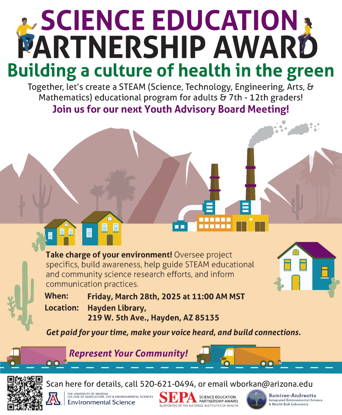 a flier with text and graphics