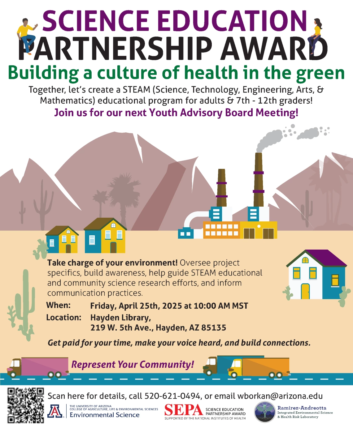 a flier with text and graphics